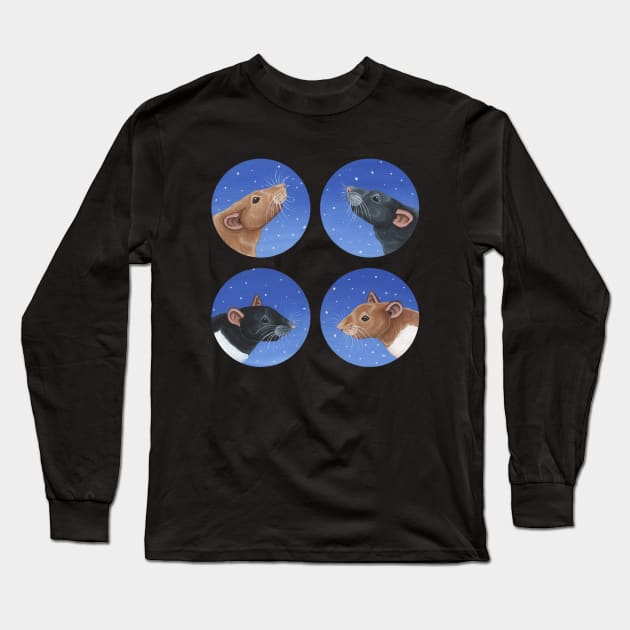 Christmas Rat Designs Long Sleeve T-Shirt by WolfySilver